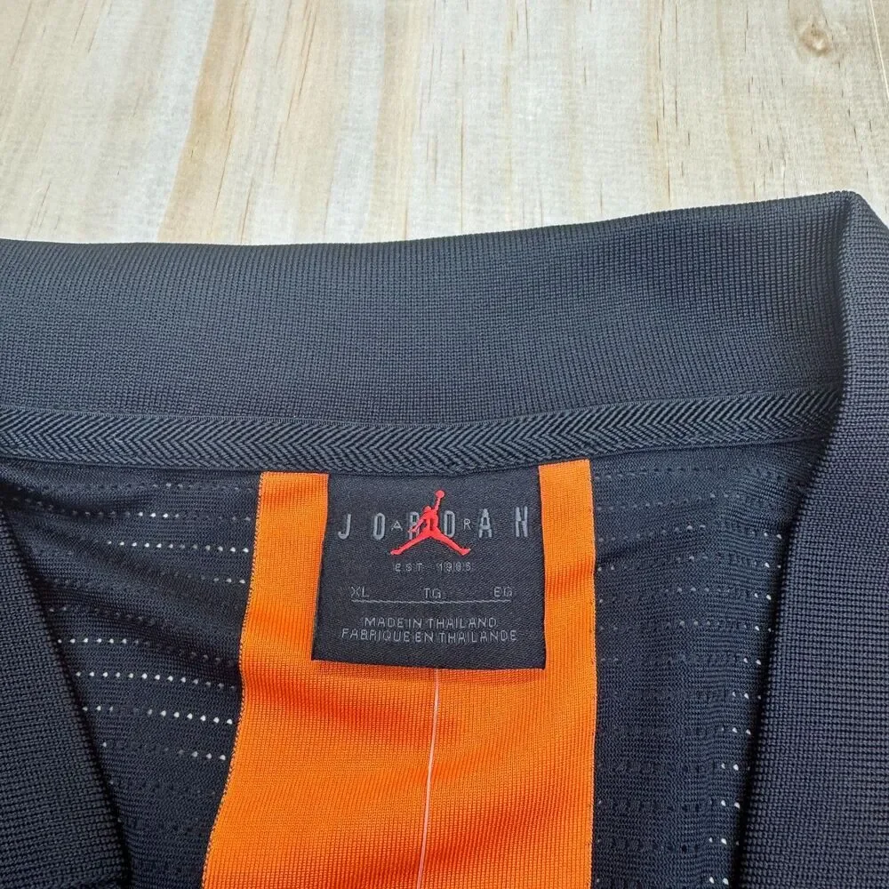 NEW Jordan Brooklyn Collegiate Goalie Shirt Black Orange Sz XL HV0107-010